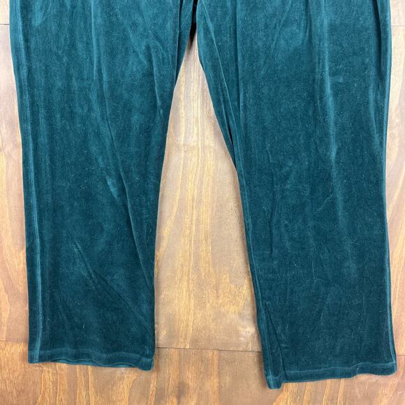 Calvin Klein Womens Pants Green Velvet Sweatpants Soft Comfy Relaxed 2X (39x29) - Picture 3 of 10